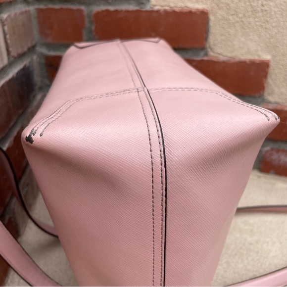 Kate Spade ♠️ Willow Page Crosshatch Leather Tote in 🌸Rosy Cheeks - Picture 12 of 13